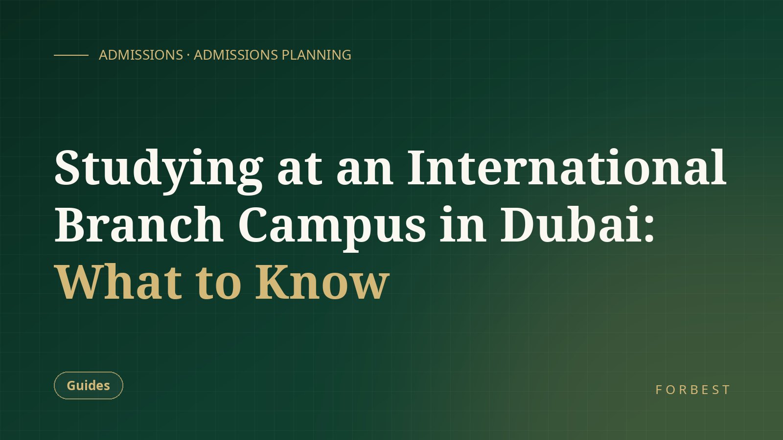 Studying at an International Branch Campus in Dubai: What to Know