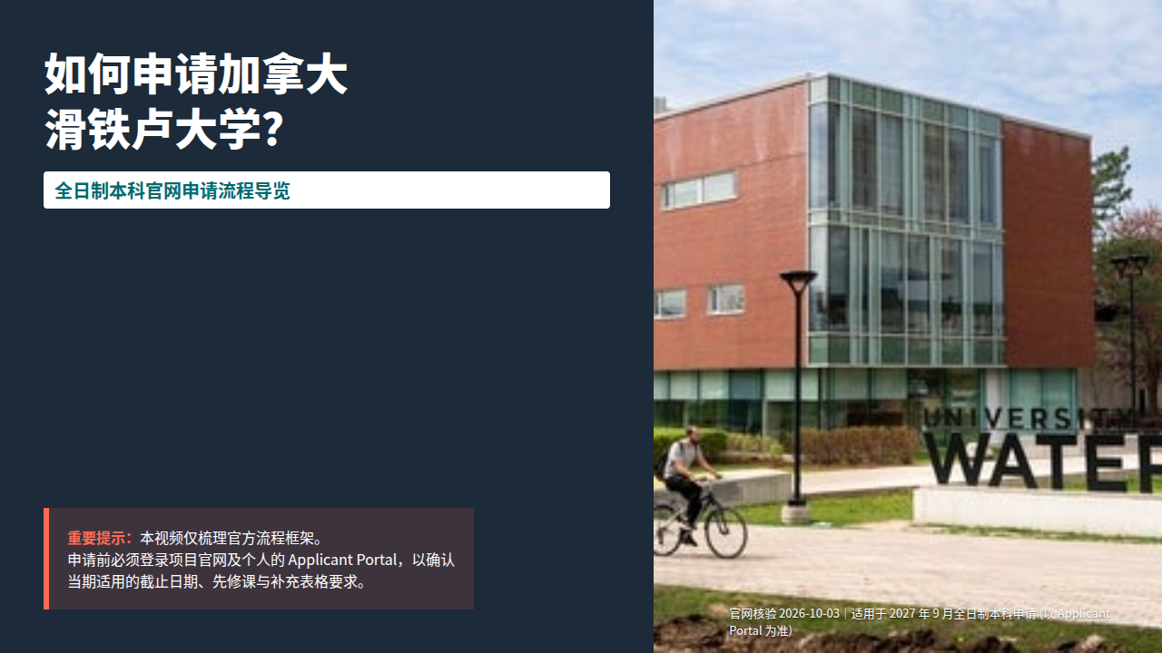 How to Apply to the University of Waterloo in Canada? | 2027 Full-Time Undergraduate Application Process on the Official Website